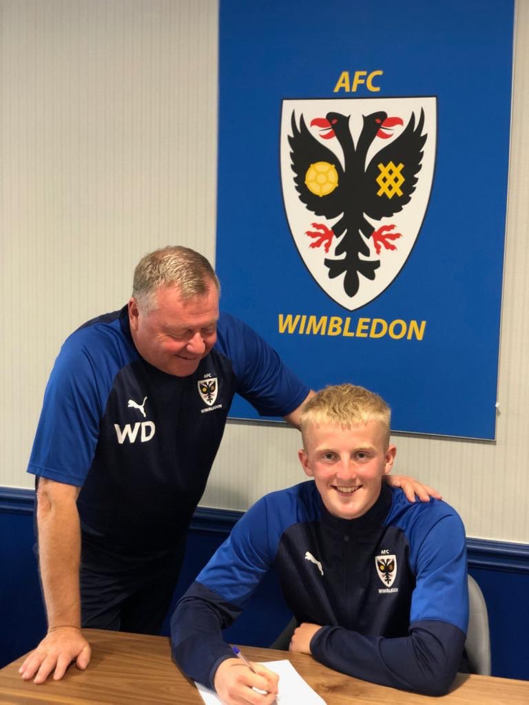 ArchieProcter's tweet photo. delighted to have signed my first professional contract with this amazing club @AFCWimbledon 💙 hard work always pays off! https://t.co/DpUv0m8enO