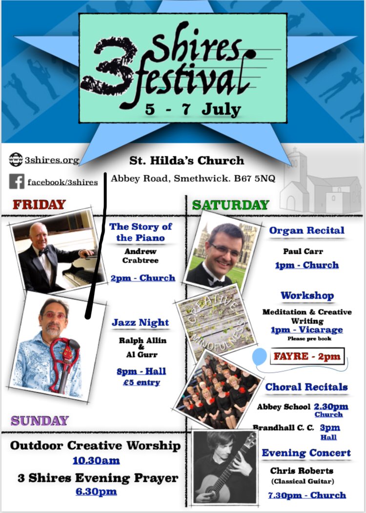 John Barber (@johnbarbermusic) on Twitter photo The β3 Shires Festivalβ takes place this weekend at St Hildas Church, Birmingham. We have some amazing musical acts. Piano, organ, classical guitar recitals, meditation workshop, summer fayre, special festival services on the Sunday. Do come along! <a href="/OrganistPaul/">Paul Carr (now over on Bluesky)</a> #festival The β3 Shires Festivalβ takes place this weekend at St Hildas Church, Birmingham. We have some amazing musical acts. Piano, organ, classical guitar recitals, meditation workshop, summer fayre, special festival services on the Sunday. Do come along! <a href="/OrganistPaul/">Paul Carr (now over on Bluesky)</a> #festival