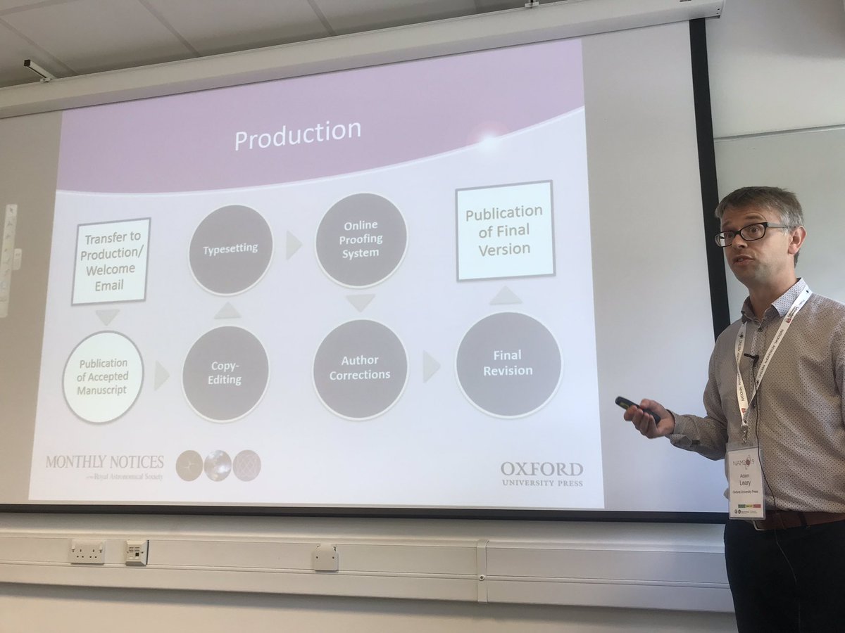RAS_Journals's tweet image. .@OUPAcademic's Adam Leary discuses what happens once your paper is published 📚
#MNRAS #GJI #JournalTips #RASNAM #RASNAM2019 #NAM2019