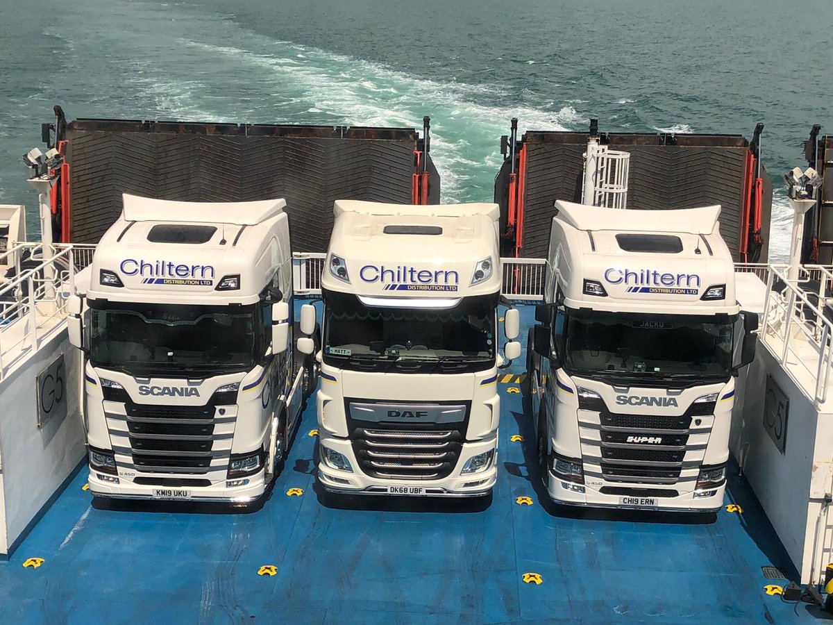 ChilternDist's tweet photo. Chiltern takeover on the high seas. @POFerriesFR8 @TruckEast @ScaniaUK @DAFTrucksUK  Portsmouth to Bilbao. https://t.co/JC5W9FoMFa
