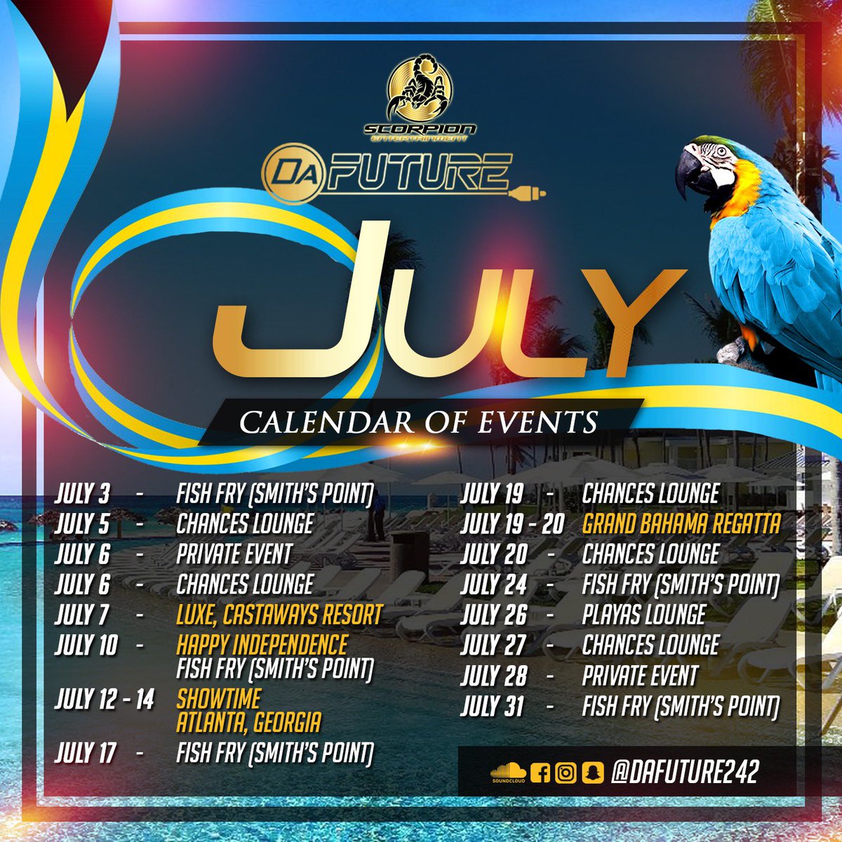 dafuture242's tweet photo. ☀️🇧🇸It’s July Already ☀️🇧🇸 Special thanks to all my supporters! 🙏🗓 #scorpionent #dafuture242 https://t.co/nYZpWJlarM