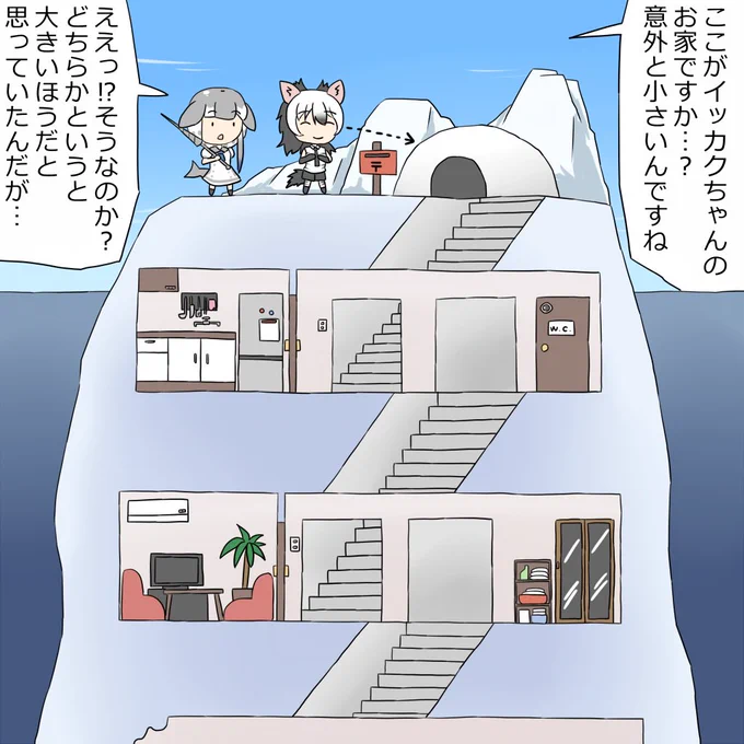 氷山のイッカク:
表面に現れている事柄は、大きな物事のほんの一部分であることのたとえ。 
