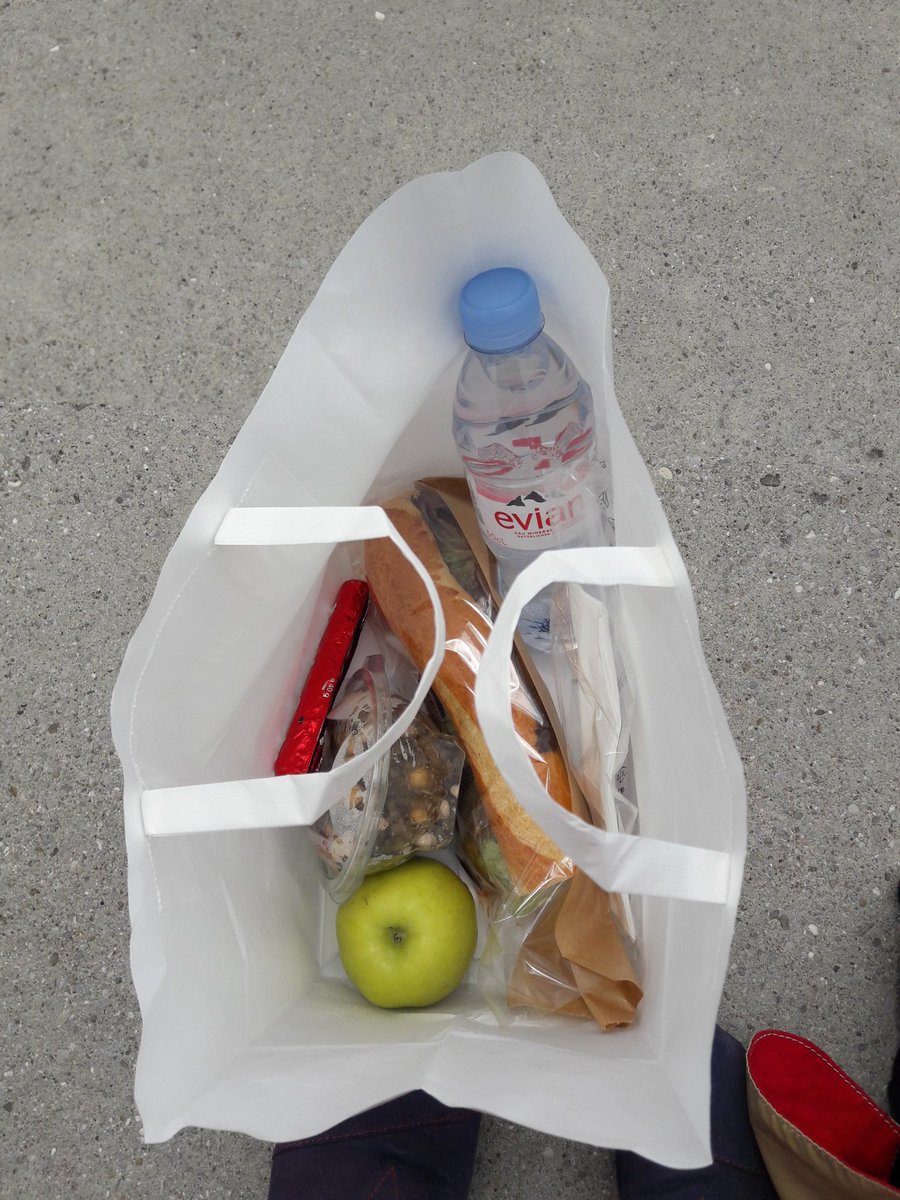 It feels a bit like a mockery, coming out of a very impressive talk about #microplastic impact on our oceans and receive this lunchbag full of #singleuseplastic... Not really contributing to stop #PlasticPollution #WCSJ2019