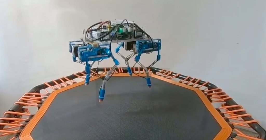 RobotShop's tweet image. Boing Goes the #Trampoline Robot rb1.shop/2ZMKs62 @IEEESpectrum #QuadrupedRobot