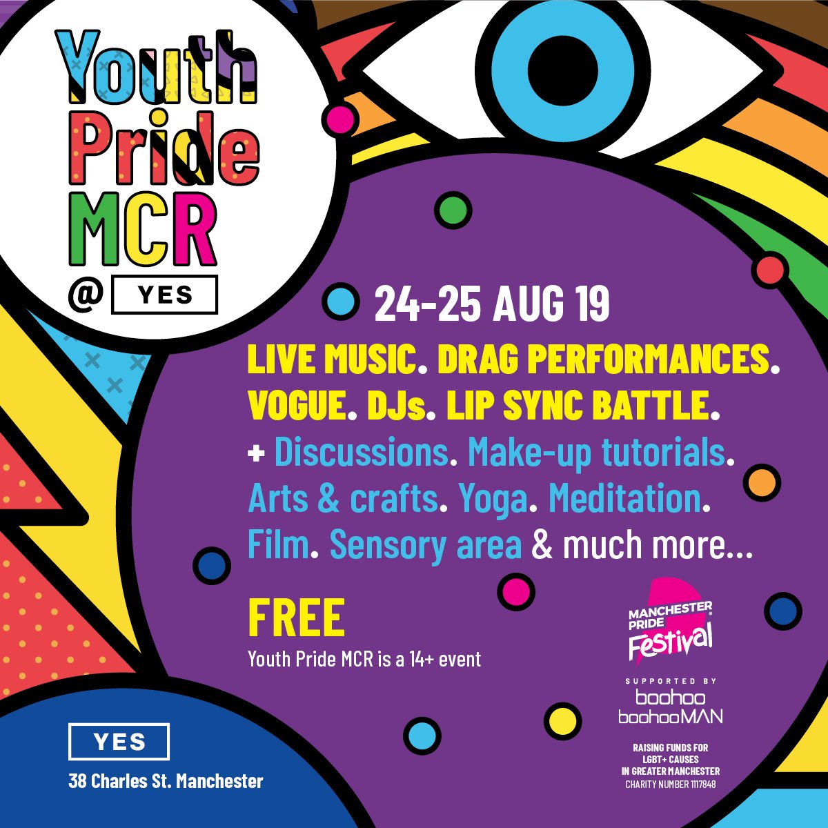 We've introduced some additional elements to this year’s Manchester Pride Festival programme 🌈 Youth Pride MCR offers two days of fantastic activities for young LGBT+ people to celebrate and embrace their identities ❤️ 
Read more & grab a FREE ticket at: manchesterpride.com/youthpridemcr