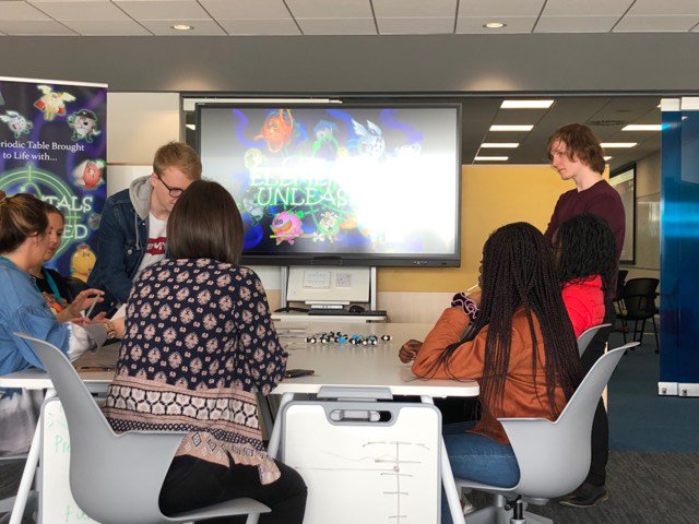 element_unleash's tweet photo. Today's the final event of our short @StudentExpGrant project. I'm not there in person at STEM Academy, but UG ambassadors, Leo and Christian, are doing a fantastic job introducing Elementals Unleashed to Primary School teachers, and showing how it could be used in the classroom! https://t.co/WdB27TIu8h