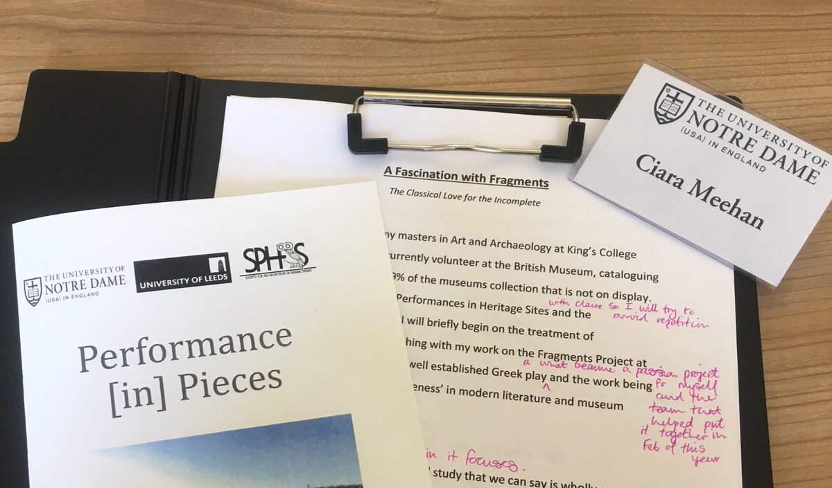 Ciarartemis's tweet image. Thank you so much for the kind words at #PIPLONDON2019 on my paper all about Theatrical Fr agme n t s 🎭 great to meet so many people fascinated by fragments!