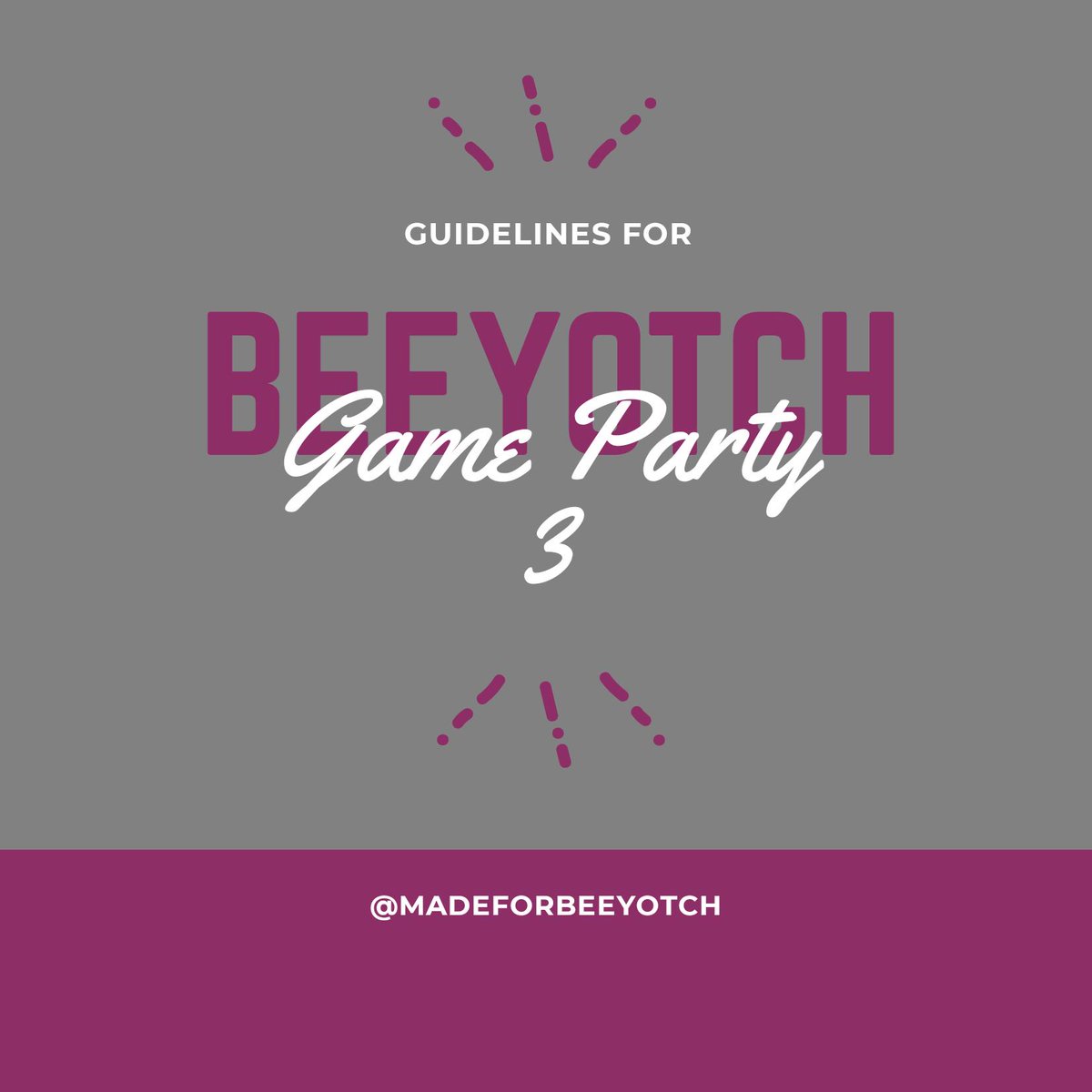 madeforbeeyotch's tweet photo. OUR LAST GAME FOR TODAY WOULD BE THE SAME AS THE GAME OUR AUTHOR DID IN FB. PLEASE READ THE MECHANICS FOR YOU TO BE GUIDED ACCORDINGLY:

1. TWEET ANYTHING WITH #BEECHYWITCHY6TH 
2. ONE COMMENT AT A TIME. NO SPAMMING IN THE COMMENT SECTION
3. THE GAME WILL START AT 9-11 PM ONLY https://t.co/UFKN2JGmKc