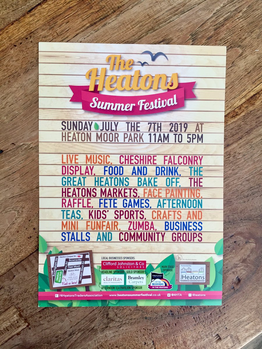 We’re delighted to be at the Heatons Summer Festival this Sunday. Come and see us and enter our free prize draw! #fourheatons #HeatonsSummerFestival