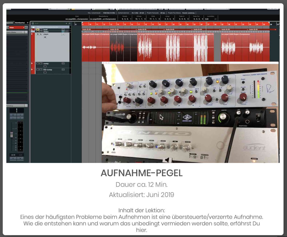 rap_tutorial's tweet image. NEUE LEKTION - AUFNAHME-PEGEL Eines der häufigsten Probleme beim Aufnehmen ist eine übersteuerte/verzerrte Aufnahme. Wie die entstehen kann und warum das unbedingt vermieden werden sollte, erfährst Du hier. #raptutorialxxl #deutschrap #raptutorial #rappen