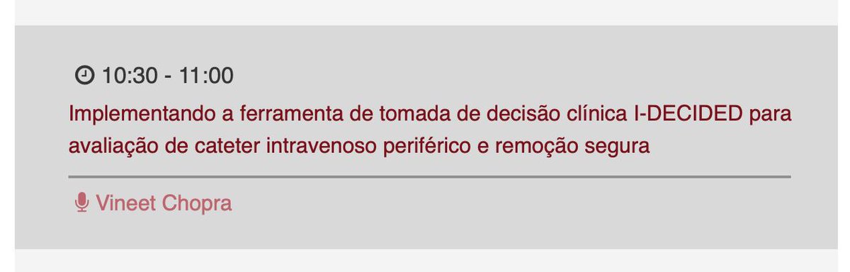 vineet_chopra's tweet image. Looking forward to being w/friends in #SaoPaolo @WoCoVA at the #SIAV conference in a few days. 

Ill be sharing our work on #PICCs in #CKD as well as work from @graybarruel and the #iDECIDED tool from @AVATAR_grp. 

Te vejo em breve!