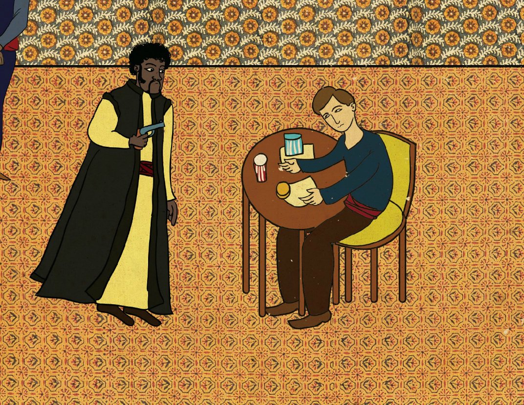 Tarantino's 'Pulp Fiction"in Ottoman  #miniature style by Murat Palta