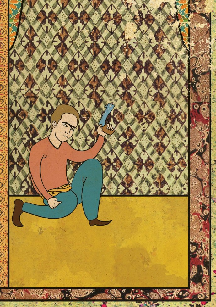 Tarantino's 'Pulp Fiction"in Ottoman  #miniature style by Murat Palta