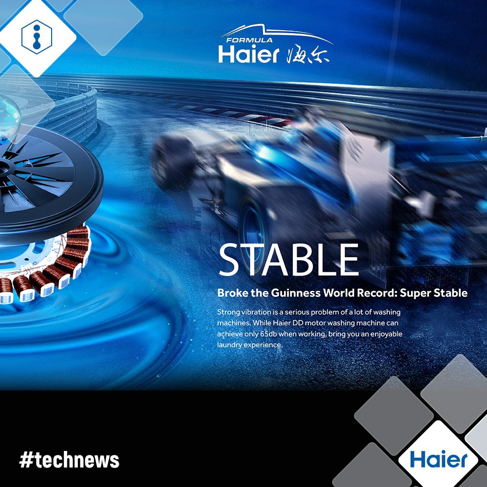 HaierGermany's tweet image. Der Haier Direct Drive Motor lässt nicht nur Eure Waschmaschine geräuscharm laufen, sondern hat auch ausreichend Power, einen Formelsport-Rennwagen zu beschleunigen.

#ProveTheImpossible #HaierWashingMachine #Waschmaschinenmotor #Innovation #Rennsport #Motorsport
