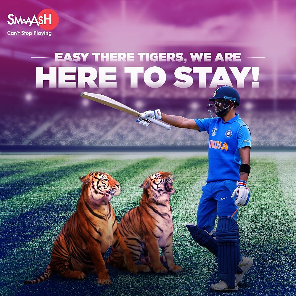 Even the tiger knows who's BOSS!
Challenging Expectations, Smaaashing Records and Winning Hearts. 
#ThatsHowISmaaash
.
.
#indvsban #indiavsbangladesh #teamindia🇮🇳 #cwc19 #cricketworldcup #cwc #cricketworldcup2019 #IndiaWorldCup
