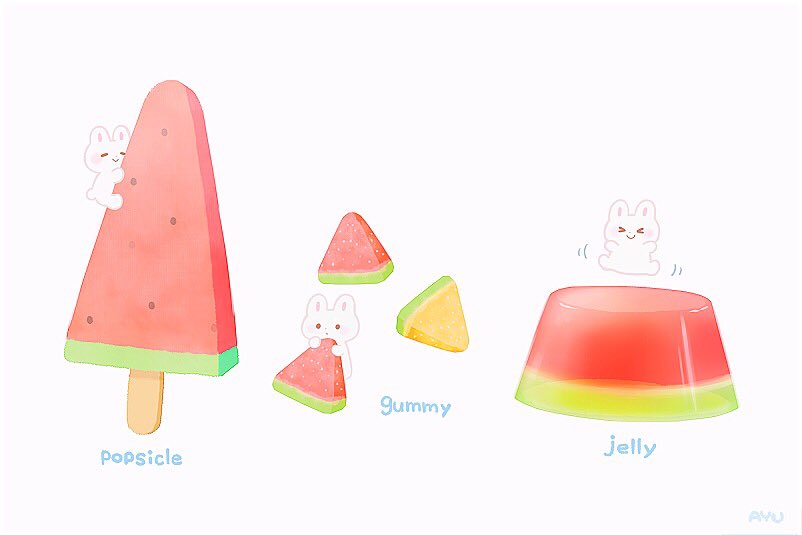 food no humans rabbit popsicle simple background watermelon bar fruit  illustration images