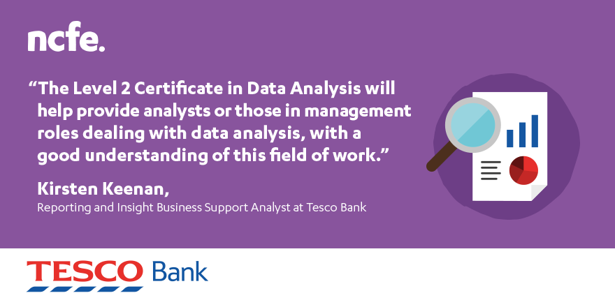 NCFE's tweet photo. NCFE Data Analysis qualification developed by data experts, @TescoBankNews and @rosen_group. Read the case study here: https://t.co/fMbx5p57Qk https://t.co/dJqCJGkl2g
