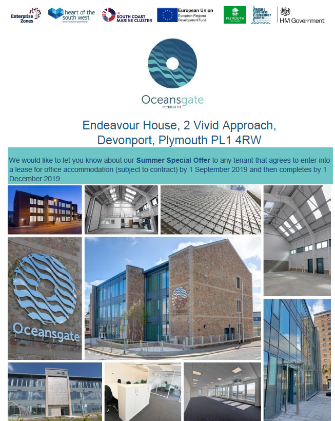 Oceansgate_'s tweet photo. Oceansgate is pleased to launch our Summer Special Offer on our remaining office space within Endeavour House @HeartofSWLEP @scoastmarine @SmartSoundPlym @MBTCentre @HMGSouthWest @PlymouthOnWater @EntZonesGov @InvestPlymouth #businessratesdiscount #rentfree #financialcontribution https://t.co/Kk2JSW2XF8