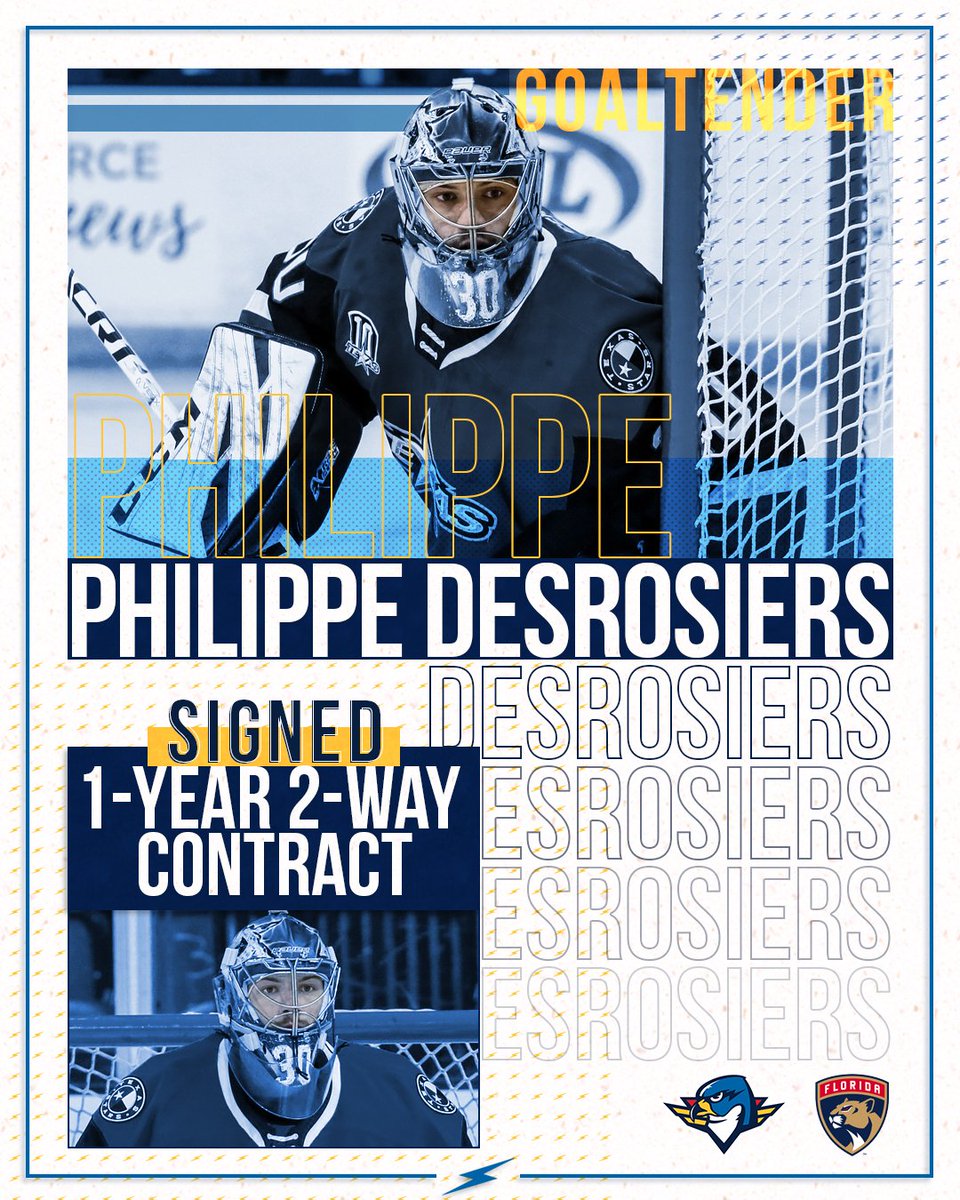 x - Springfield Thunderbirds (@thunderbirdsahl) on Twitter photo The <a href="/FlaPanthers/">Florida Panthers</a> Agree to Terms with Forward Joel Lowry and Goaltender Philippe Desrosiers on 1-Year, 2-Way Contracts. 📰 >> bit.ly/326kdtk The <a href="/FlaPanthers/">Florida Panthers</a> Agree to Terms with Forward Joel Lowry and Goaltender Philippe Desrosiers on 1-Year, 2-Way Contracts. 📰 >> bit.ly/326kdtk