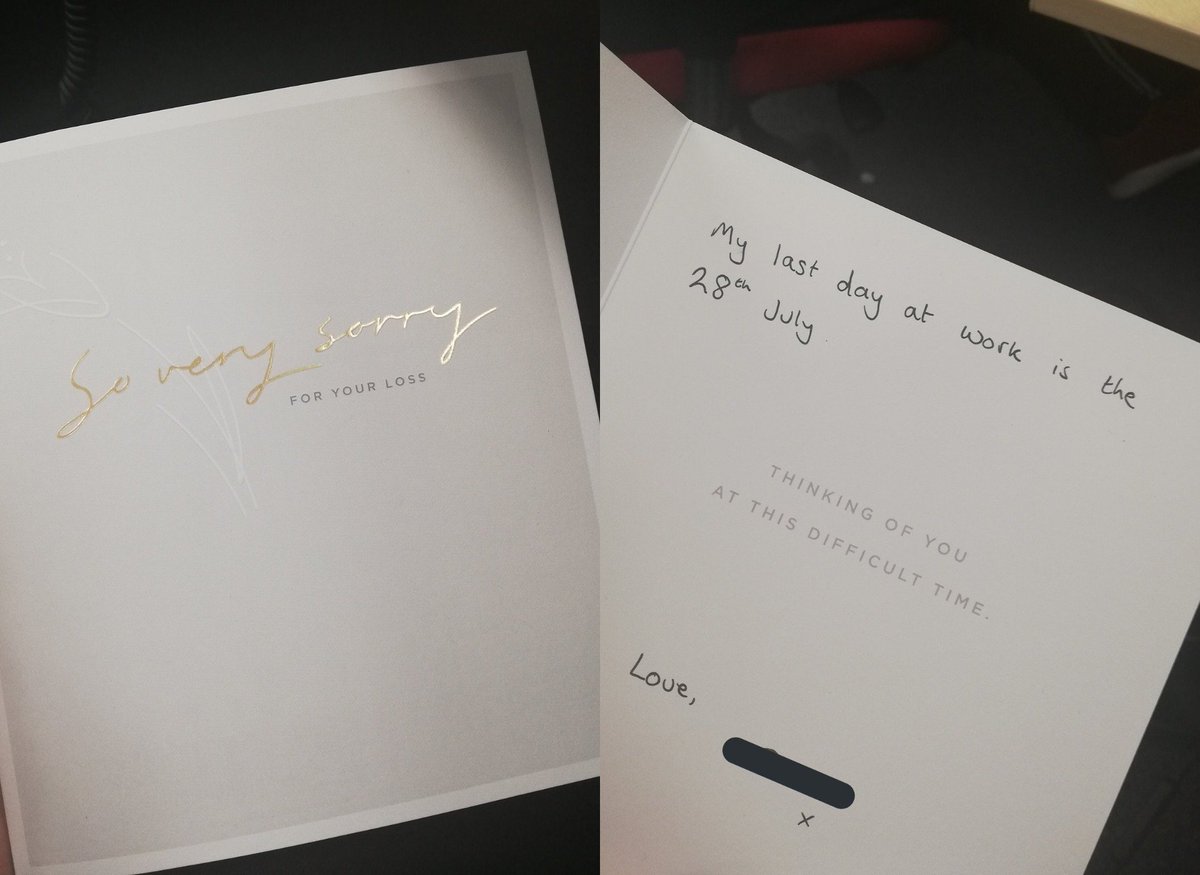 larrykim's tweet photo. 😂A Man resigned from his job by giving his boss a 'sorry for your loss' card https://t.co/vFbBoGAAzk