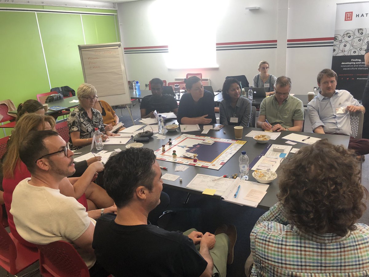 hatchblue1's tweet photo. Playing the game of #ScaleUp with @ChrisRangen with our @BordIascMhara #aquaculture workshop teams #Valuations #Investors #Market #Revenue #Moneyinbank the #VirtualReality of the startup journey @BordnaMona @Entirl @GAA_Aquaculture @CargillAnimal #fun https://t.co/Daa3cbZXMy