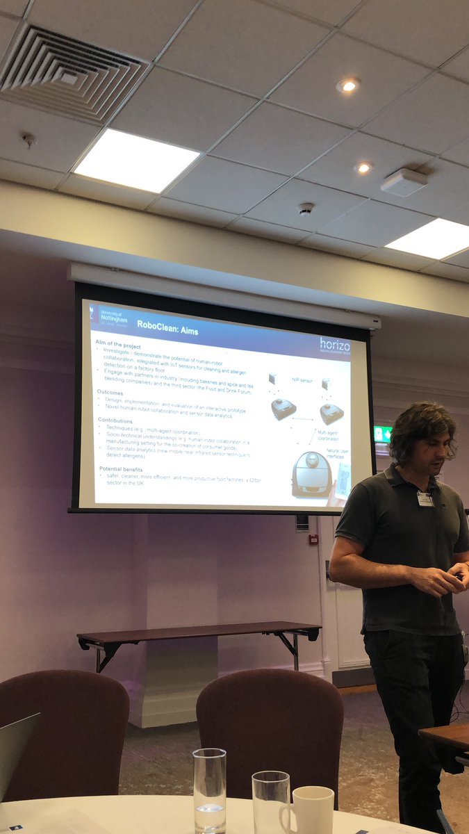 HorizonDER's tweet image. Joel Fischer explains #RoboClean  one of the @ProductsBeacon  demonstrator #research projects