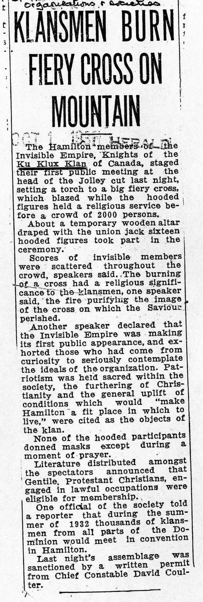 <a href="/LarryDiIanni/">Larry Di Ianni</a> <a href="/AndrewDreschel/">Andrew Dreschel</a> Just 90 years has passed since James St looked like Little Mississippi. Literal KKK riding horseback and burning crosses on Jolley Cut, while 2000 watched. Don't pretend these people didn't have children to pass on the hate. 
<a href="/cityofhamilton/">City of Hamilton</a> "leadership" is playing with fire!