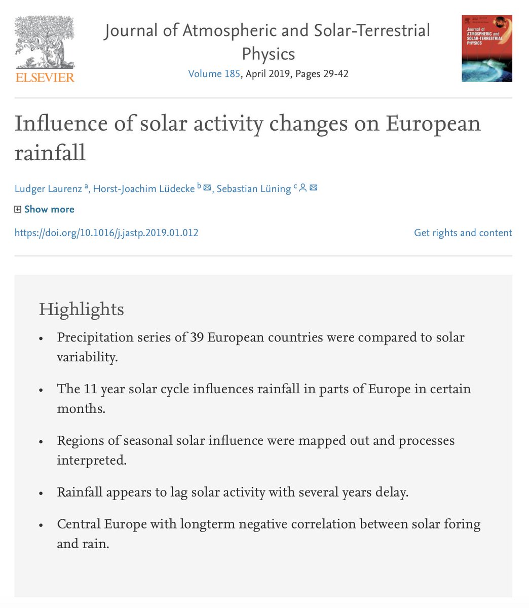 WWeijari's tweet image. New study 2019: Influence of solar activity changes on European rainfall doi.org/10.1016/j.jast… #climatechange #solarforcing