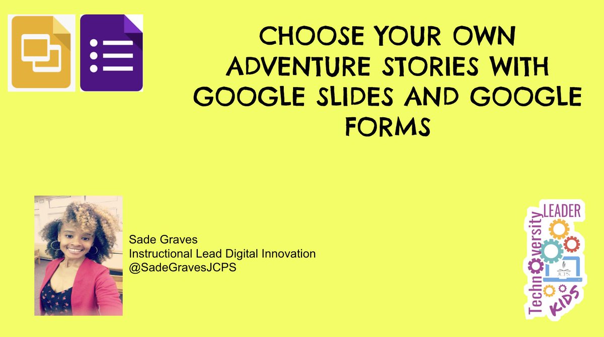 Dr_DanielleW's tweet image. You definitely do not want to miss @SadeGravesJCPS lead on choosing your own adventure with Google Slides and Forms.  Sign up today on pdCentral! #JCPSIT3 #JCPSIT3Technoversity #WeAreJCPS