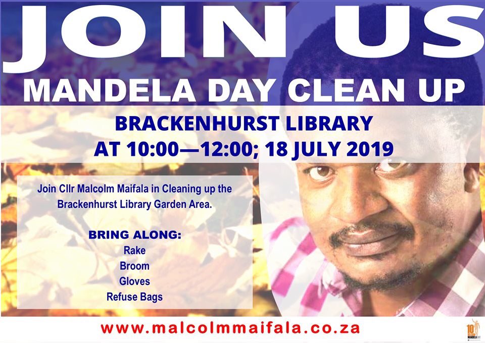 Time to make a difference in your Brackenhurst area, join us this #MandelaDay #MyWard38