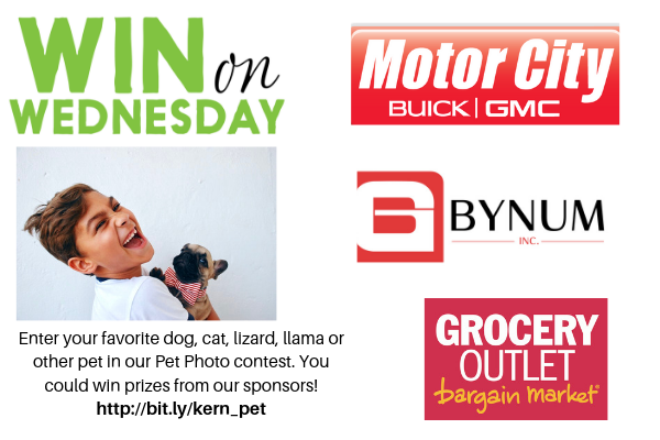 Our Pet Photo Contest is today's #winonwednesday giveaway! Enter your pet's photo here! - bit.ly/kern_pet   <a href="/MCBuickGMC/">Motor City Buick GMC</a>  <a href="/GroceryOutlet/">Grocery Outlet</a> #kernpets #kerncountyparenting #kerncountyfamily #kerncountyfamilyfun
