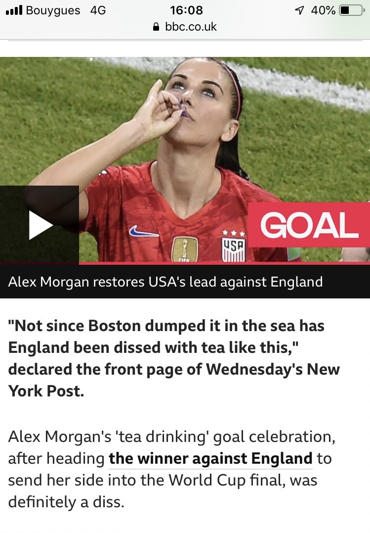 You have to concentrate really really hard to understand the <a href="/USWNT/">U.S. Women's National Soccer Team</a> /American joke here. I’ve a sore head making sense of the first sentence. #Murica #NaeBanter #WhatHappensAcrossThePond