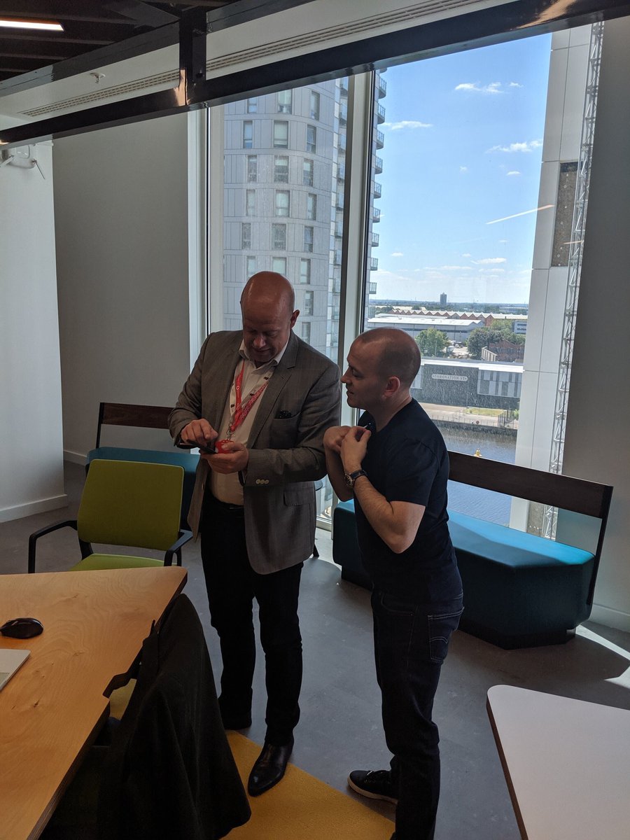 We had our own #5G mini launch <a href="/TheLandingMCUK/">Home of Skills and Technology</a> today to celebrate <a href="/VodafoneUKBiz/">Vodafone Business UK</a> upgrading their network. 

Here’s Jon Buckthorp <a href="/Buckee/">JonB</a> giving the first of many demo’s to our own friend <a href="/Chris_Guerin/">Chris Guerin</a> <a href="/Xpllore1/">Xpllore</a>! 

Who else wants to be a #5Gamechanger? #SmartCity