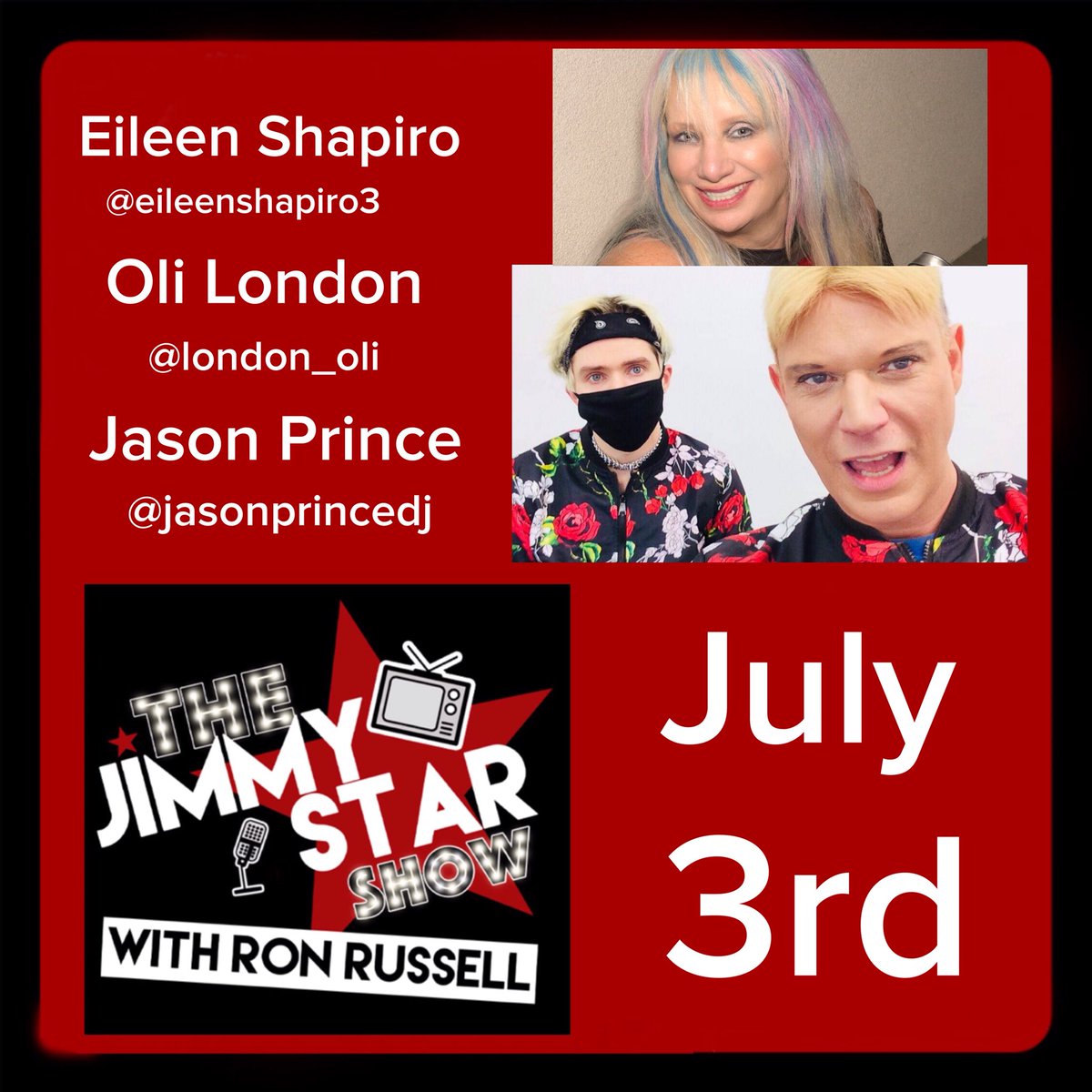 ThisIsJimmyStar's tweet photo. Happy #JimmyStarShowWithRonRussell day @ERKRadio2017 @JFKKimmel @MojoMoomey @blackroserecept @PatGrant7777 @KruegerFAngel @Ramikantari @eweservice @JimiTalk @LWC_GypsyDancer @SEALteamFansUK @choosehappy365 @QuigleyMovie @SusansMusicPage @ipsnewsmedia https://t.co/T6pXeZlKfN