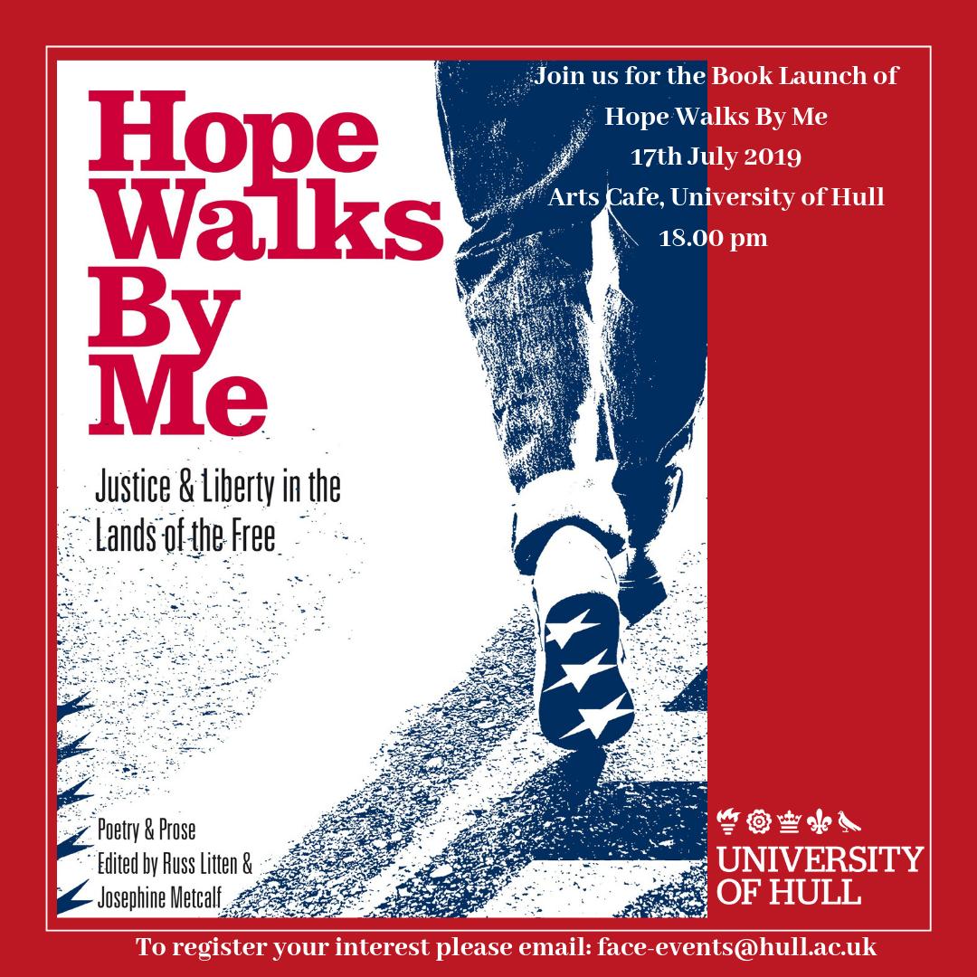 The poetry and prose in this book is the culmination of several years of study/writing workshops at Humbercare, Turning Point, and, Restore &amp; Resettle in Hull, East Yorkshire. 
Join us for the upcoming book launch of Hope Walks By Me <a href="/UniOfHull/">University of Hull</a> #hullunievents #hull