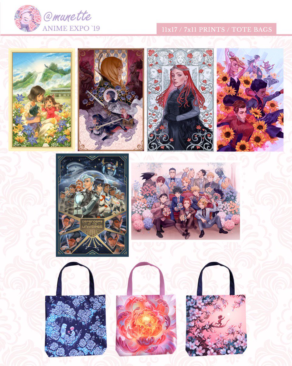 Stuff I'll sell at AX!! I'll be at Table L9 with @fox_troupe 💫
Prints vary in 2 sizes, floral pouch designs will also be available as medium-size prints, and tote bags and some charms are very limited! See you guys real soon!! ☺️🌺

#AXartistalley2019 