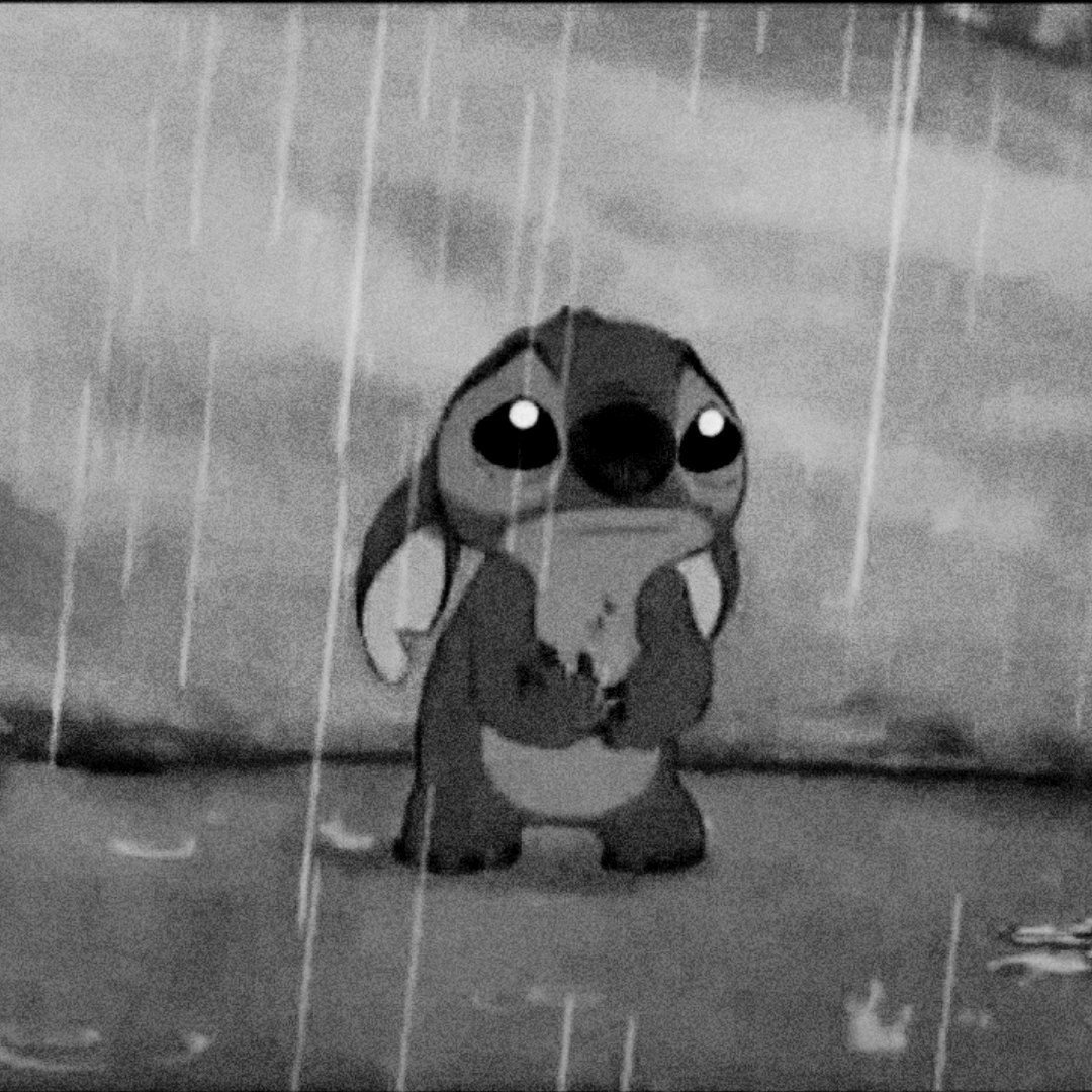 Стич грустный рисунок