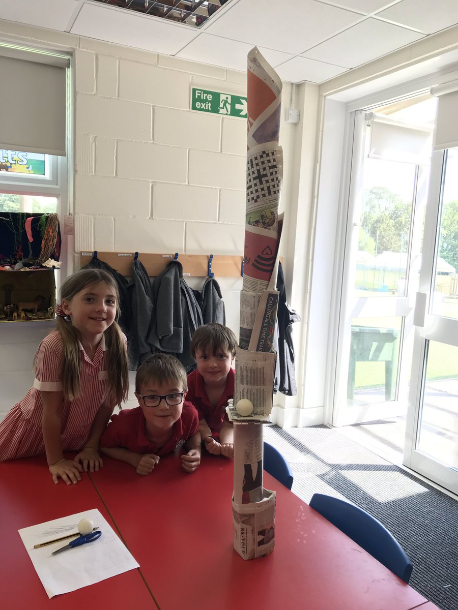BGS_LowerSch's tweet photo. Who can build the tallest freestanding newspaper tower which can hold a ping pong ball? Year 2 can! The winners tower measured 136cm with the ball proudly perched at the top #BGS_collaboration #BGS_communication #BGS_resilience https://t.co/lklO1zkwsf