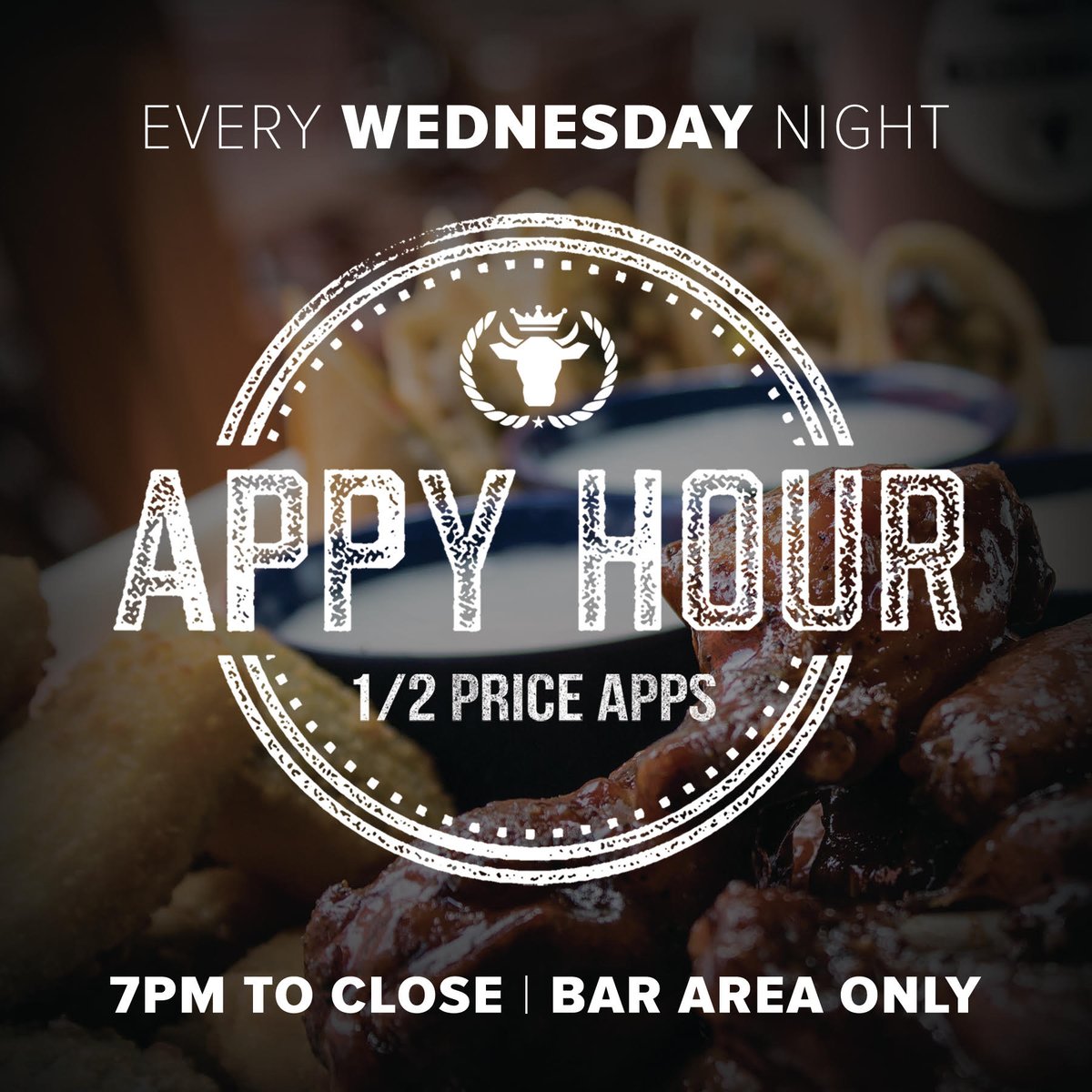 Every Wednesday Night Is APPY HOUR! Your Favorite Texas Apps HALF OFF Tonight 7PM-Close. 
.
houseofque.com