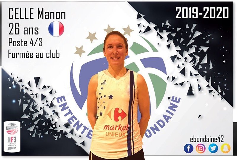 [📢 INFORMATION N.F.3 📢] – Saison 2019-2020 🏀🔜 
Prolongation ✍️🏀📣

Après avoir effectué son retour la saison dernière, Manon Celle sera à nouveau intégrée à l’effectif la saison prochaine 😁 

Elle apportera toute son expérience à ce niveau, ainsi que son impact physique.