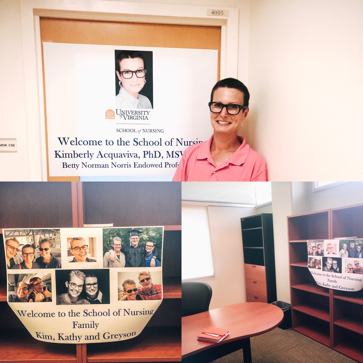 Today I visited UVA to get my ID card and office keys. When I saw my office I almost cried - talk about a warm welcome! 

Thank you to everyone at <a href="/UVASON/">UVA School of Nursing</a> for welcoming me and my family so warmly. I can’t wait to join you on August 1st! ♥️