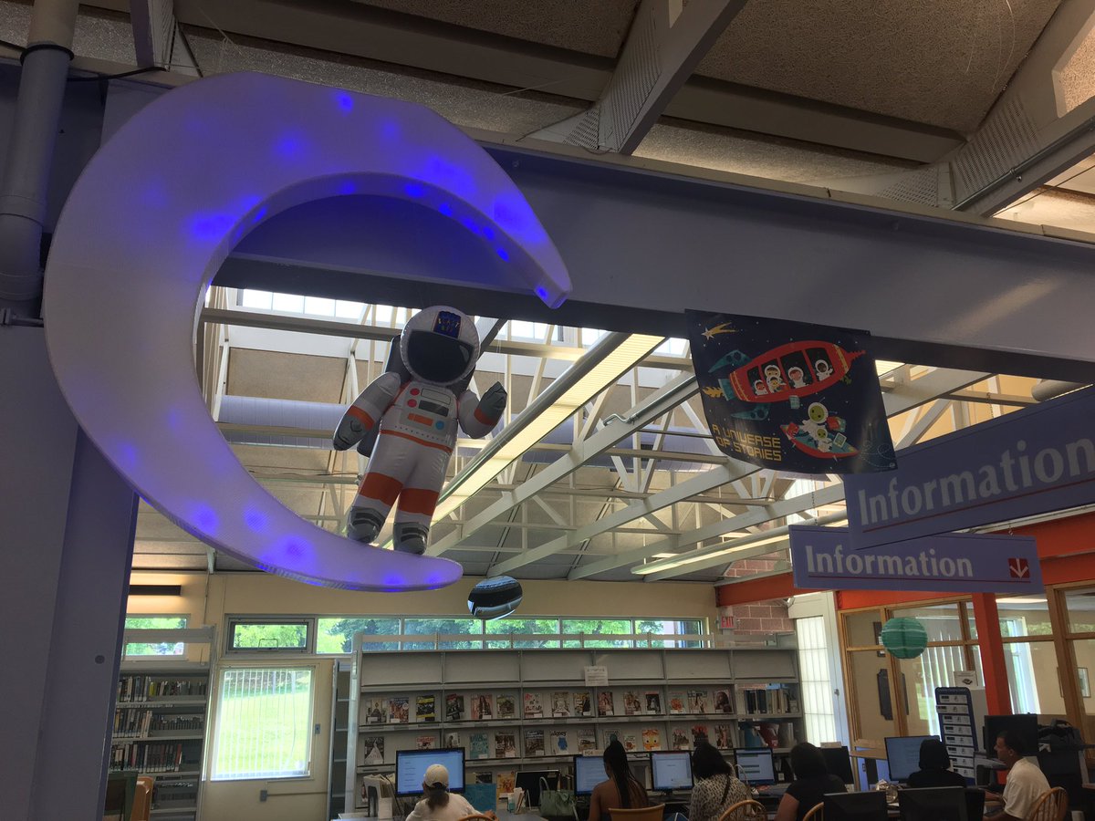 TechBooksTeach's tweet photo. July just started and these girls finished the @MCPL_Libraries summer reading program! Ms. Amy at the Damascus branch always has the best decor and fun things! We love our prizes, medals, and best of all, free books! https://t.co/cXQJKRGNyE