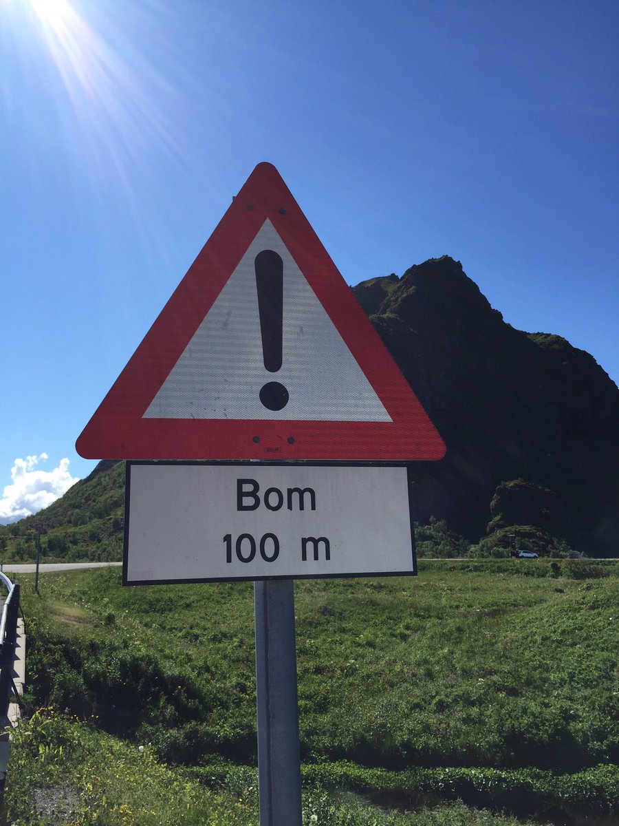 Let op, Bom 100 m. #Andenes