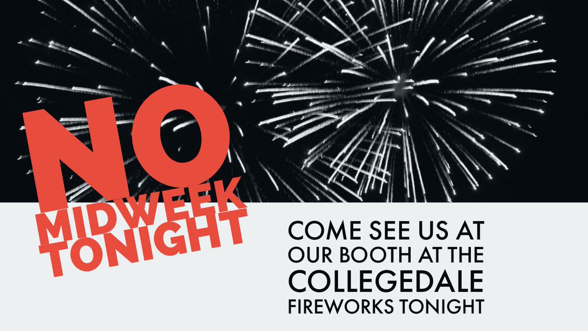 Just a reminder no Midweek Tonight. Stop by RPC Students and Young Adults booth for some yummy snacks during the fireworks tonight in Collegedale!