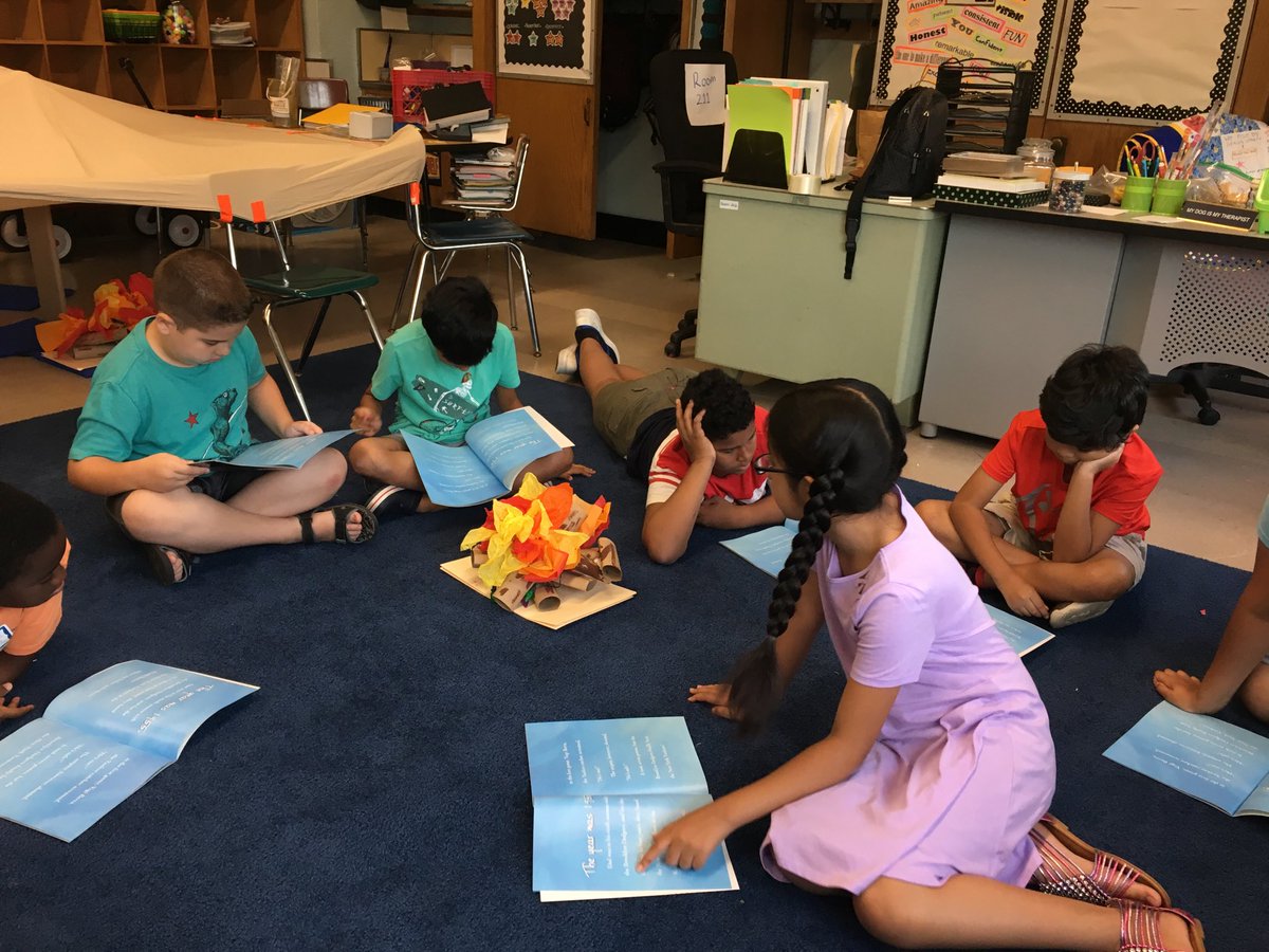 Jen_Abshire's tweet photo. We had a great day creating our fire pits for LitCamp. 🔥⛺️ #bunktime #GreatHappensHere @emeadowschools https://t.co/qLbUnaIS7M
