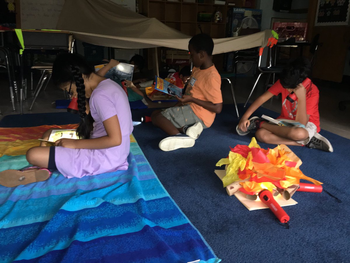 Jen_Abshire's tweet photo. We had a great day creating our fire pits for LitCamp. 🔥⛺️ #bunktime #GreatHappensHere @emeadowschools https://t.co/qLbUnaIS7M