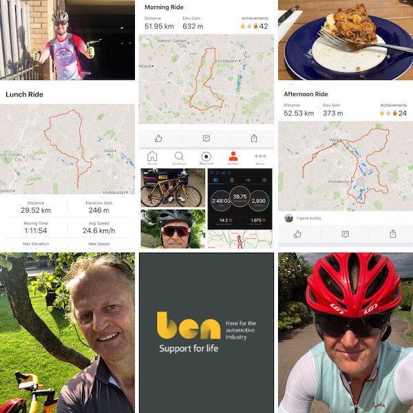 CarsSlough's tweet photo. Pics from the guys training who’ll be cycling 150+ miles visiting all of the dealerships in the group in support of @BenSupport4Auto. 
 
Great work @AdrianWallingto &amp; @jC32154686
 
PS: not sure who’s cake that is, but they’ll be needing an extra mile or two of training! :) https://t.co/w8qxQ66AM9