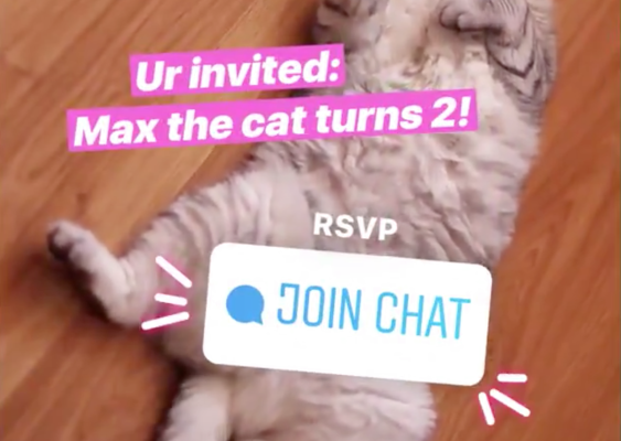 mguechi's tweet photo. Instagram’s new chat sticker lets friends ask to get in on the conversation directly in Stories: https://t.co/FtDdhSyO79 [via @techcrunch] https://t.co/ZyTI9Zq77r