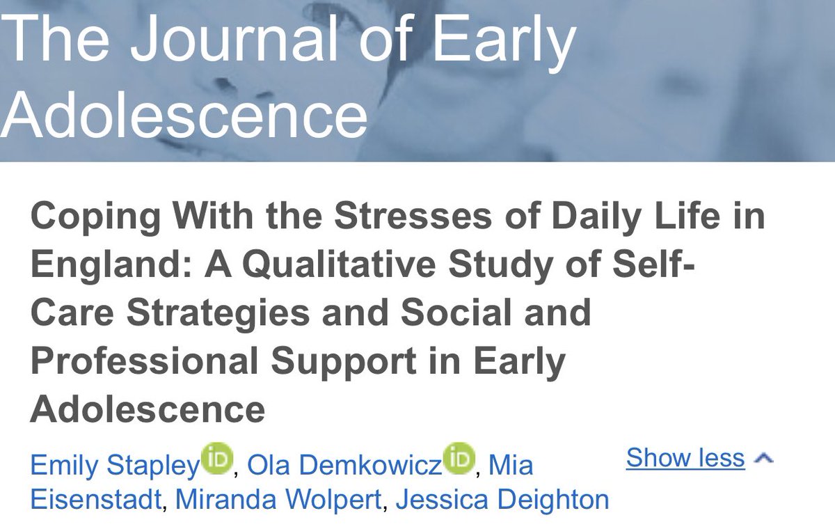 EBPUnit's tweet photo. NEW PAPER: How do adolescents cope with the stresses of daily life in England? It’s not how you might think.

Read more here: https://t.co/B2TbjEqQsx https://t.co/ch6OLQoME9