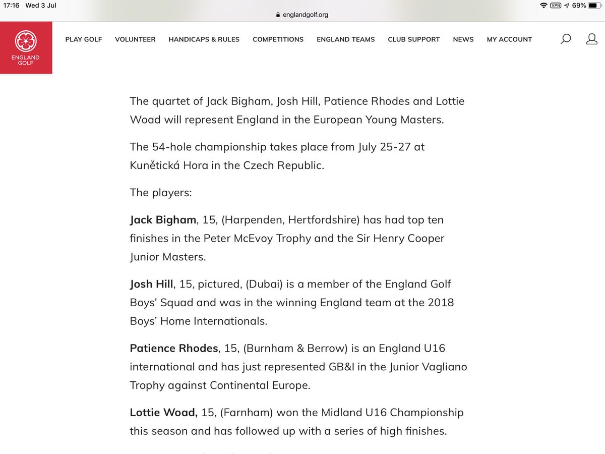 MillfieldGolf's tweet photo. Congratulations to Patience for her selection to represent England in the European Young Masters, Czech Republic at the end of July @BurnhamBerrow @SomersetLadiesG #millfield #keepingfocus https://t.co/N70HZKfLtP